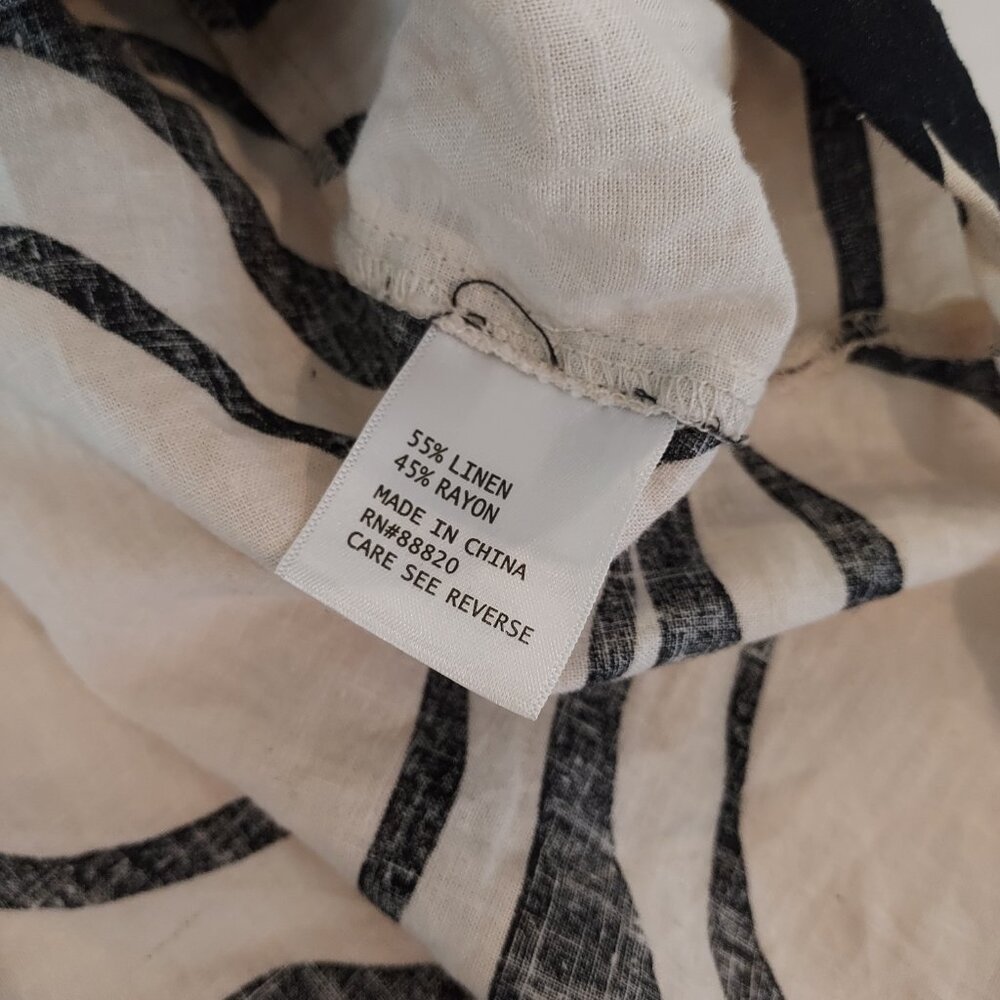 Rachel Zoe Linen Blend 3/4 Sleeve Button Down Floral Blouse Size 2X NWOT - Picture 9 of 10